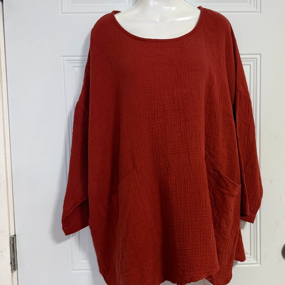 Jones & Co.Women's Plus Size 3X Textured Tunic Top Oversized Loose Fit - Picture 5 of 10